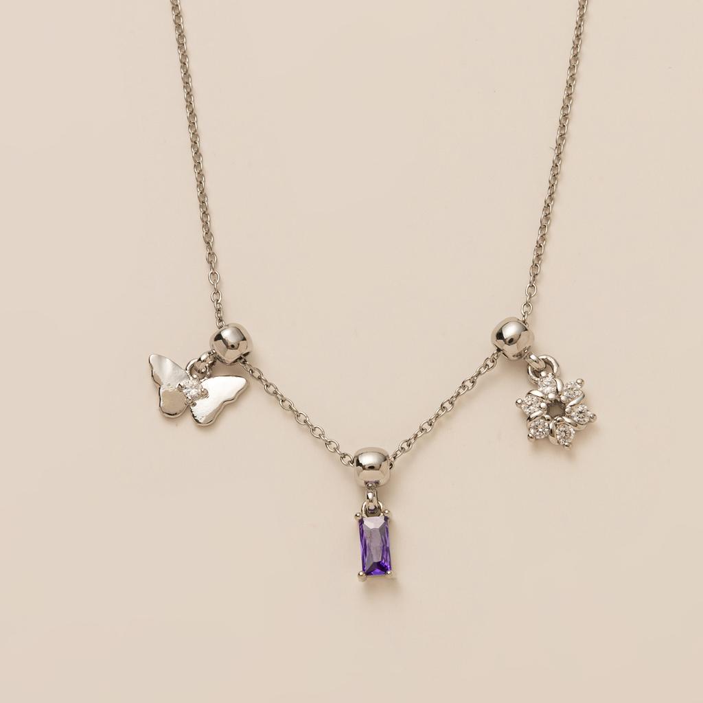 Pendant Simple Key Butterfly Love Starfish Zircon Pendant Cute Fashion Necklace Female