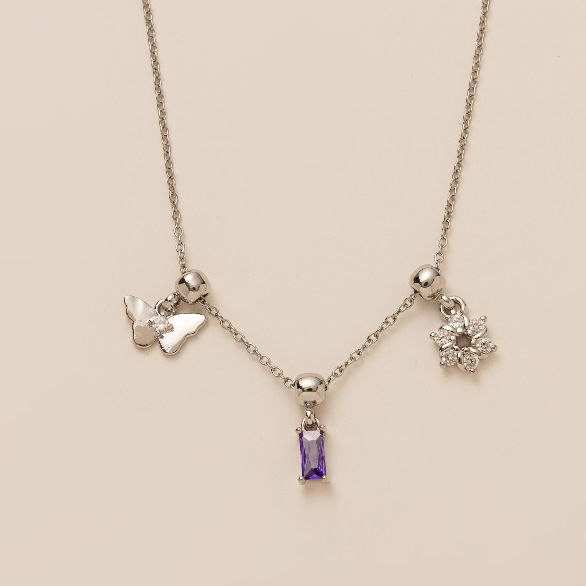 Pendant Simple Key Butterfly Love Starfish Zircon Pendant Cute Fashion Necklace Female