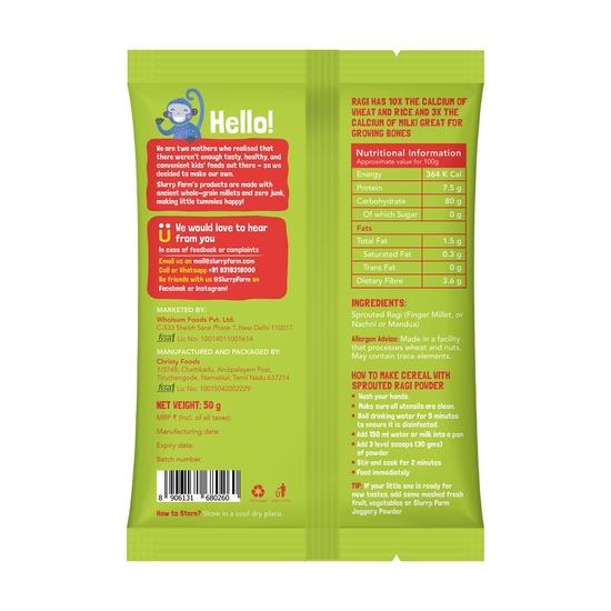 Slurrp Farm No Added Sugar No Salt Cereal Starter Combo | Made with Ragi, Oats, Jowar, Real Fruits, Vegetables, Dals| Easy to cook | 50 g*4