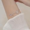 Modna koreańska bransoletka ze srebra próby 925, bransoletka ogniwkowa, bransoletka i bangle z okrągłą kryształową zawieszką dla kobiet, biżuteria ślubna