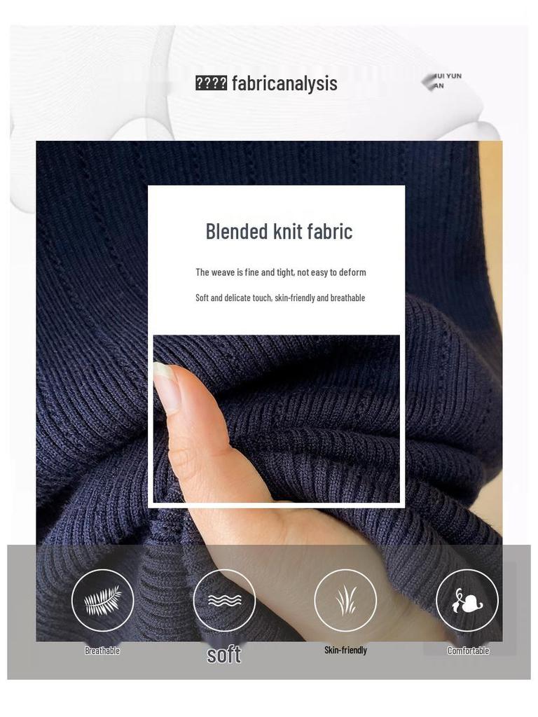 Women's Royal Blue Long-Sleeve Bodycon Wool Knit Dress for Autumn/Winter