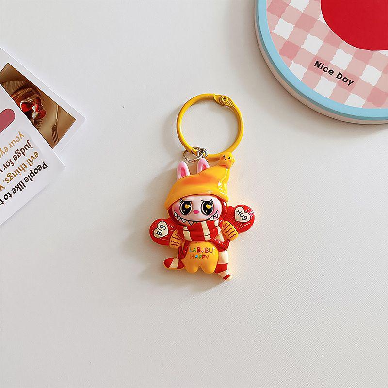 Лабубу Рождественский Мультяшный Смоляной Брелок: Милый брелок-подвеска в виде сердца