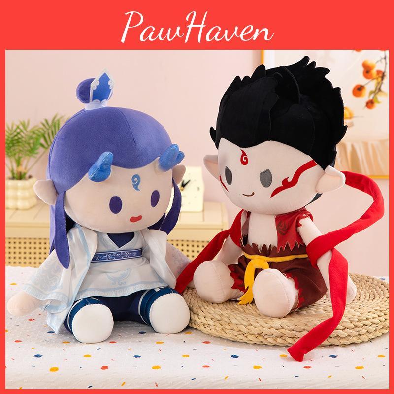 Ne Zha Ao Bing Plush Toy Anime Stuffed Cotton Doll Cute Decoration Gift Kids