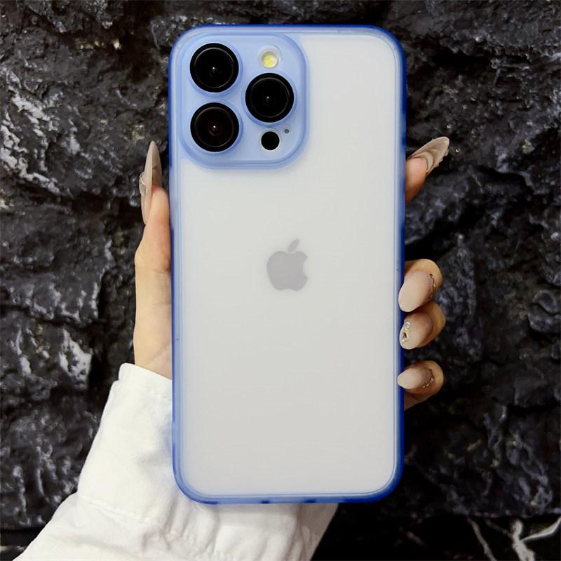 Luxury 2-in-1 Frosted Ice Mist case for iPhone 15 Pro Max 14 Plus 13 12 11 Pro All-inclusive Fall protection case with lens film