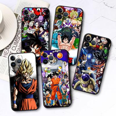 Anime Phone Case for Apple iPhone 12 Mini 13 Pro Max Cases 8 6s XS X 14 Plus 7 XR SE 11 Black Soft TPU Cover Dragon Son G-Gokus