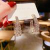 CAOSHI Luxury Gold Color Stud Earrings with CZ Crystal Stone Noble Temperament for Women Party Gift Jewelry Accessories  Sale