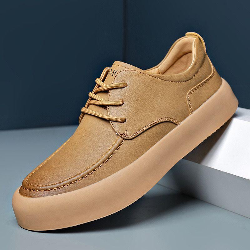 

Casual Shoes for Men 2026 Fashion Lightweight Lace-up Platform Flats Men Comfortable Non Slip Vulcanized Shoes Zapatillas 39 коричневый