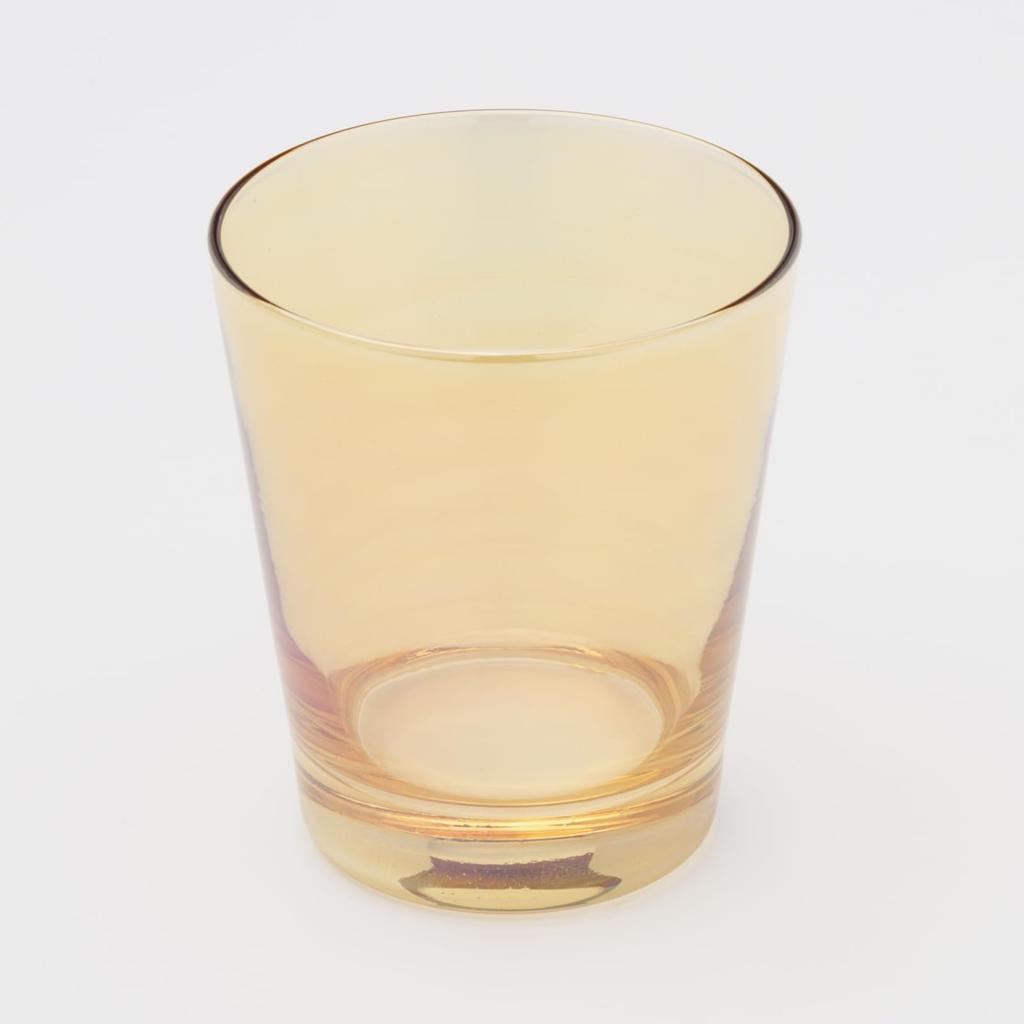 Otsuka Glass "Pinsel" Rocks Glass, Old Size L, Approx. 260ml, Amber Brown, Made in Japan, 6740-725-4-1P