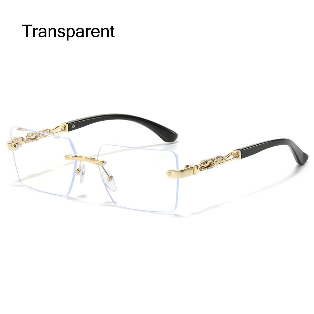 

Квадратные солнцезащитные очки для женщин и мужчин. Модные леопардовые декоративные очки без оправы. Солнцезащитные очки с градиентными линзами и обрезанным краем. прозрачный