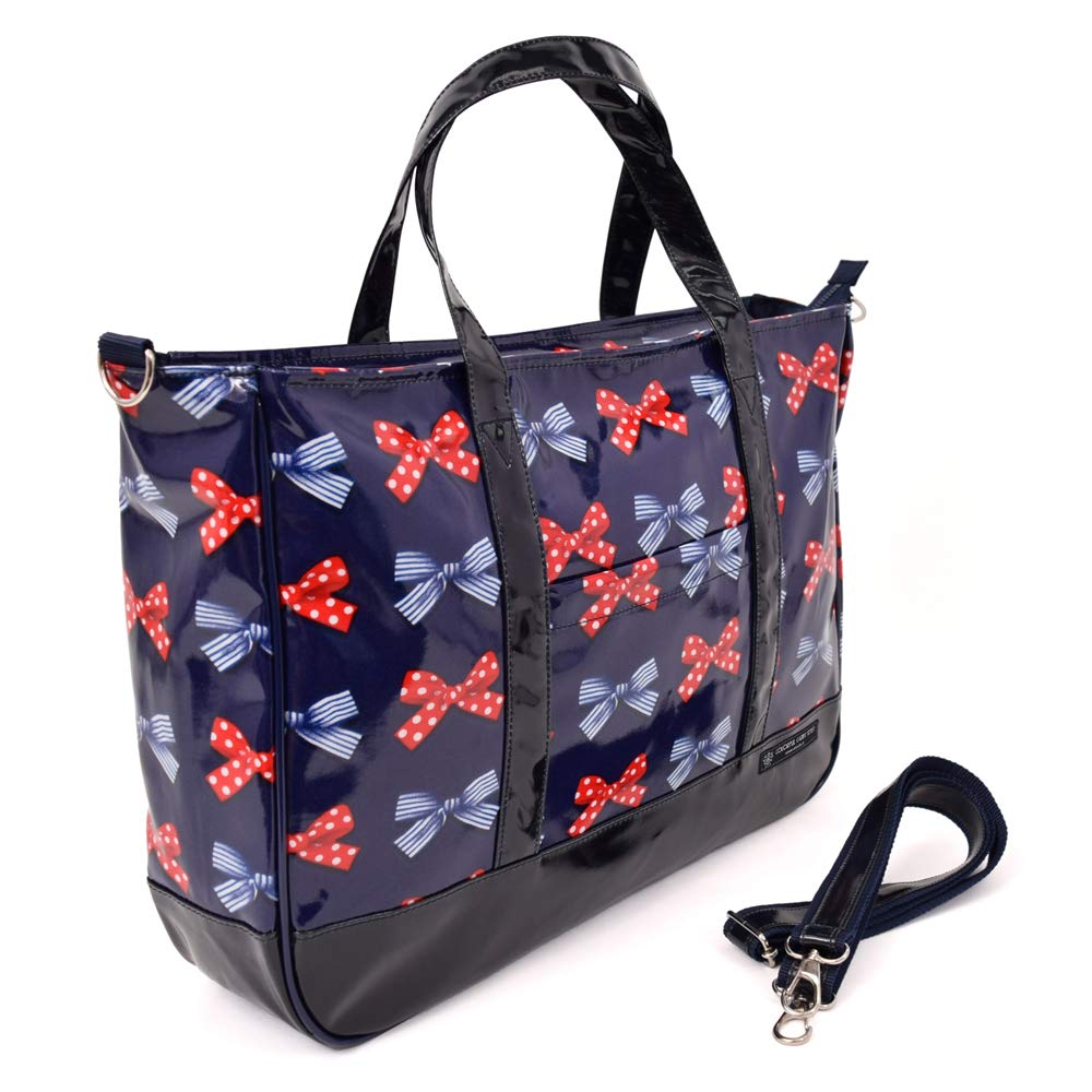 COLORFUL CANDY STYLE Gusseted School Bag for Girls Laminated Zipper Durable Adjustable Length Vinyl Coated Polka Dot and Striped French Ribbon