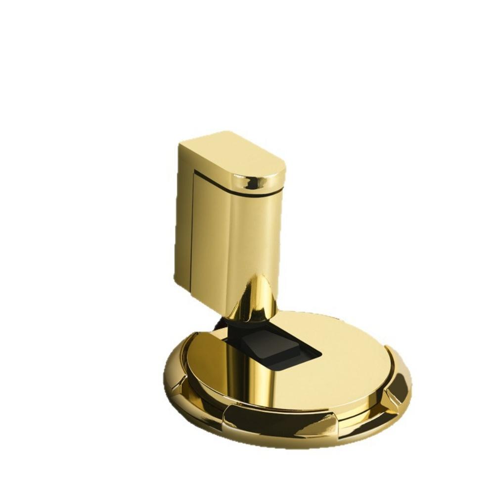 

Magnetic Floor Door Wedge Adjustable for Door Gaps up to 3 5 cm Zinc Alloy with Push to Lock Mechanism for Secure and Safe Use золотий