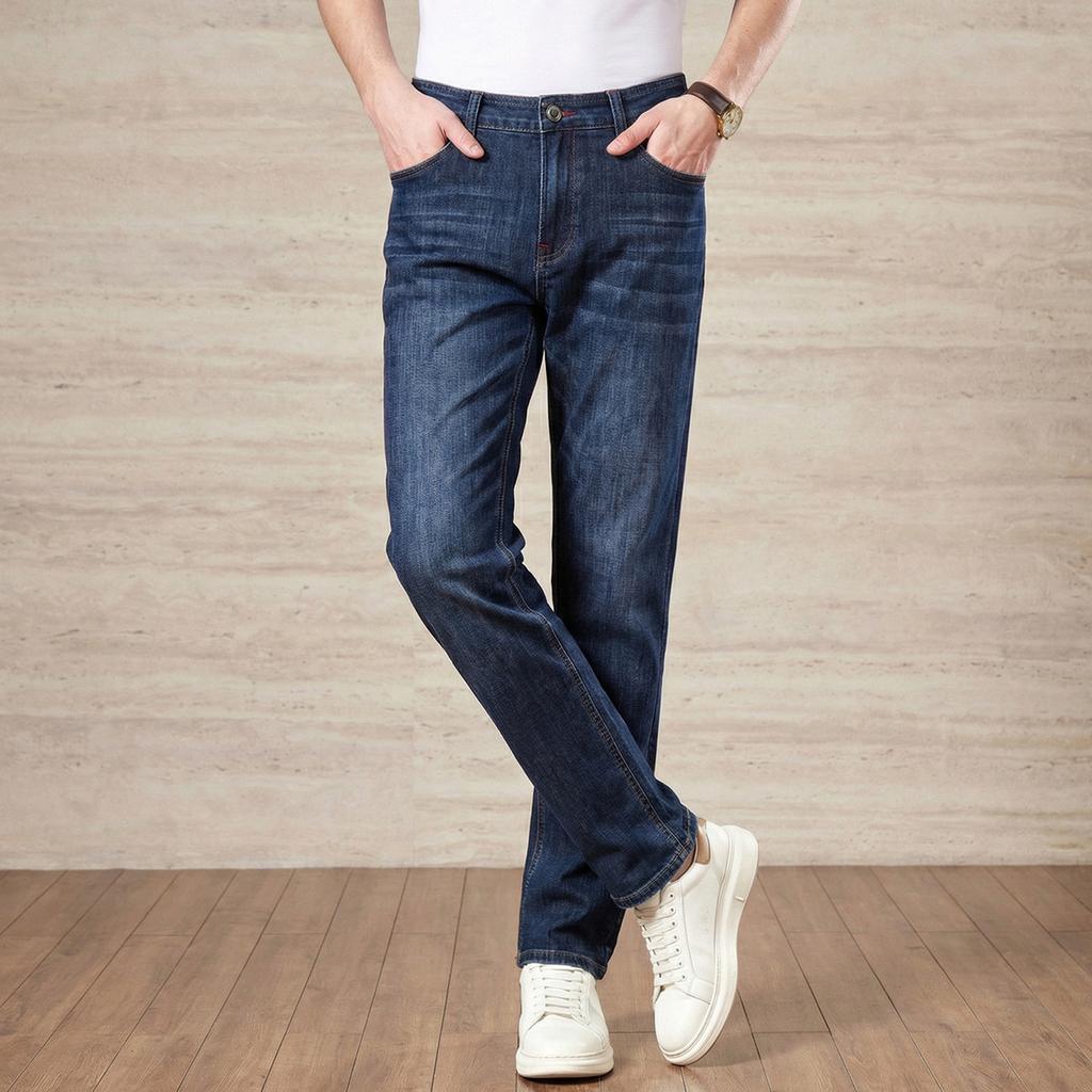 Men's Summer Lightweight Breathable Tencel Long Staple Cotton Jeans
