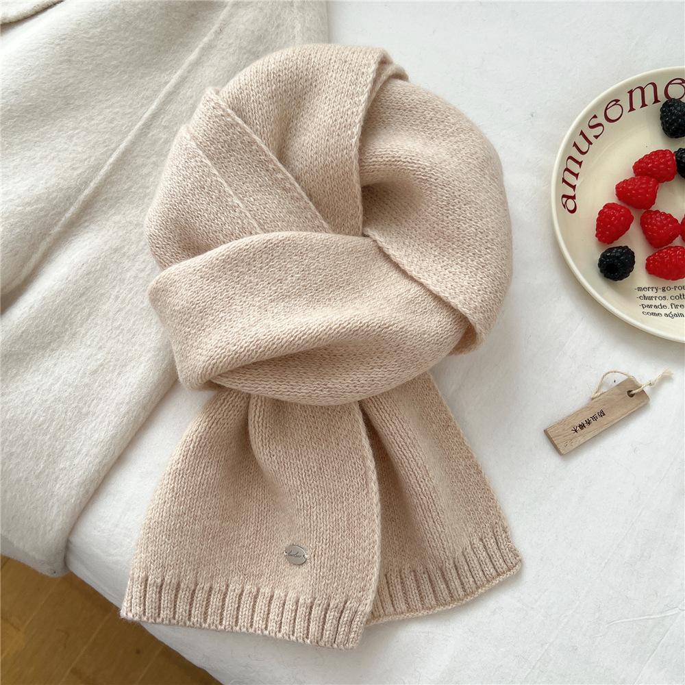 Novo cachecol de cor sólida para mulheres na primavera e no outono, fita versátil, faixa de pulso, decoração da moda, proteção de pescoço para estudantes, cachecol pequeno