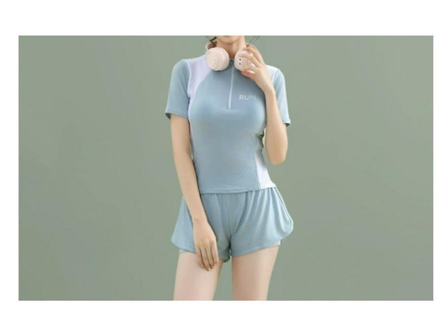 2025 Sportlicher zweiteiliger Badeanzug: Bauchkontrolle, Schlankmachend, Konservativ – Ideal für Frühlingsurlaub, Strand, Schwimmen