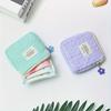 Quilted Storage Pouch Lightweight Simple Flower Quilted Square Storage Pouch | Zipper Sanitary Napkin Organizer