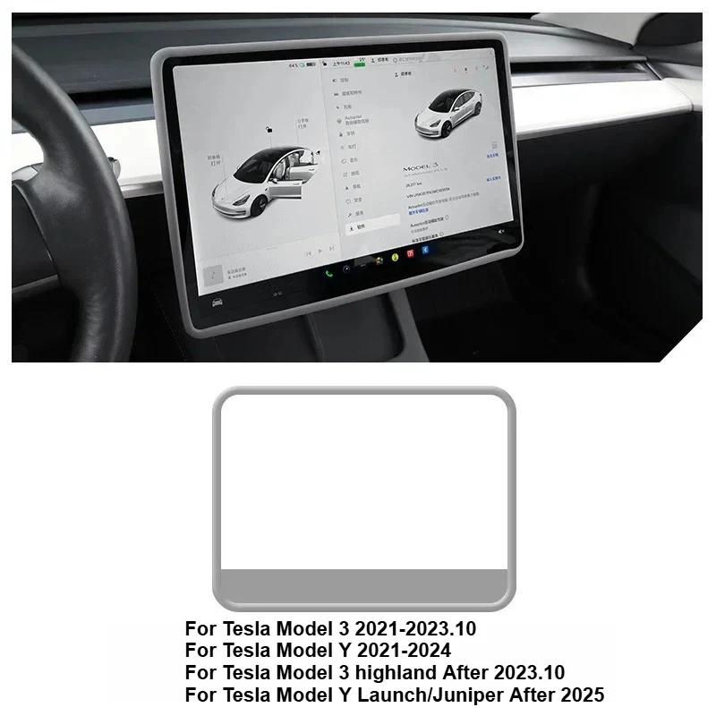 Indoor Rearview Mirror Frame for Tesla Model 3/Model Y Juniper Screen Display Protector Frame GPS Navigation Case Accessories
