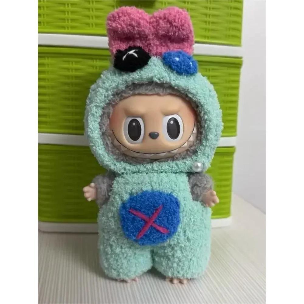 New 17cm Labubu Inventory Cute Fashion Clothing Accessories Labubu Headband Scarf Decoration Bubble Doll Clothing Birthday Gift