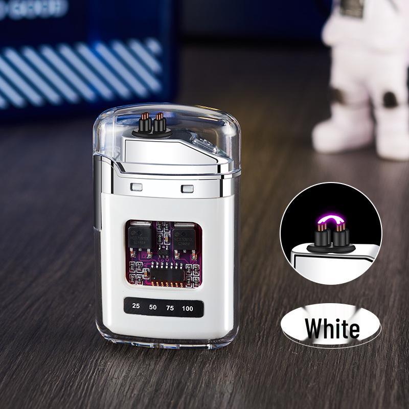 Transparent Gradient Electronic Pulse Windproof Double Arc Lighter Gift