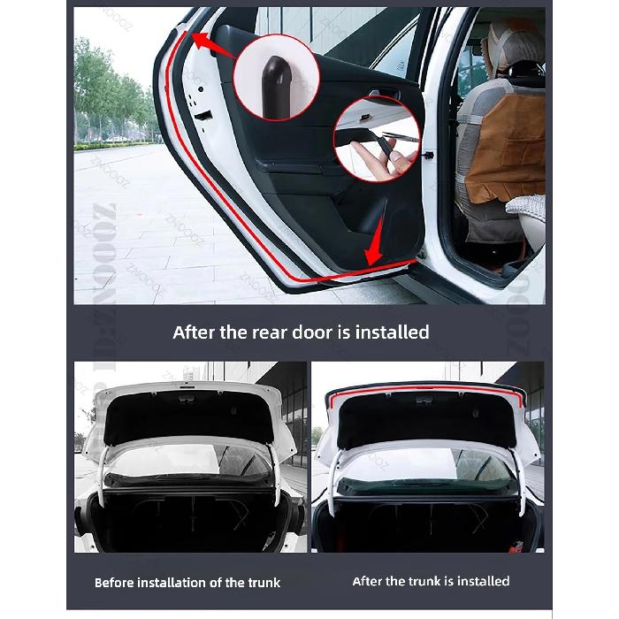For 2024-2025 Ora Good Cat GT Car Door Seal Strip Rubber Double Layer Sealing Protector Soundproof Dustproof Seal Strip 12PCS