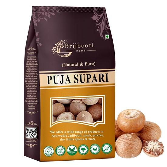 

Brijbooti Puja Supari Sabut 400 Gr - Areca Nut - Betel Nut | FSSAI, GMP, ISO Certified 400GM