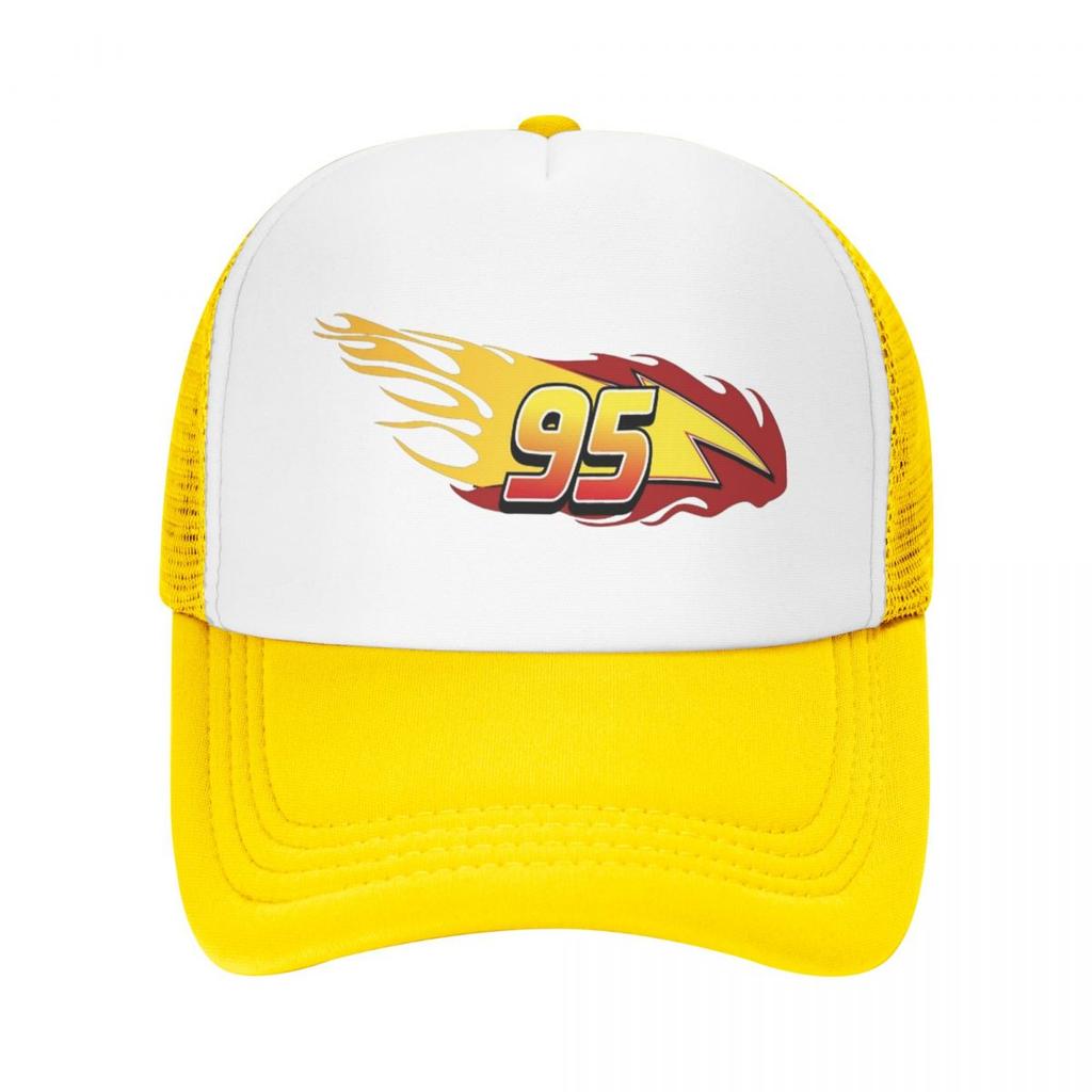 Lightning Mcqueen Number 95 Fire Sally Mesh Caps Merch for Men Women Adjustable Snapback Mesh-Back Summer Breathable Hats