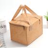 Reusable Foldable Food Hand Bags Kraft Paper Bags Waterproof Lunch Bag Tote Canvas Lunch Bag
