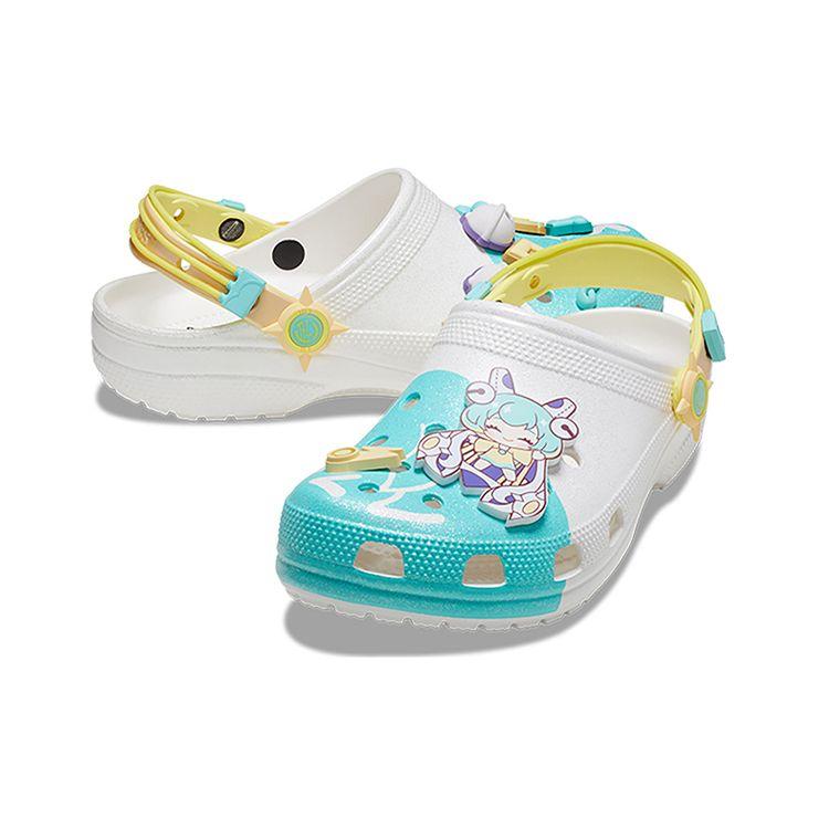 Crocs Honor Of Kings X  Classic Clog Collaboration Tianlai Xianyin EVA Cartoon Patch Clogs Cai Wenji Collectors Edition Unisex clogs Silver 208115-040