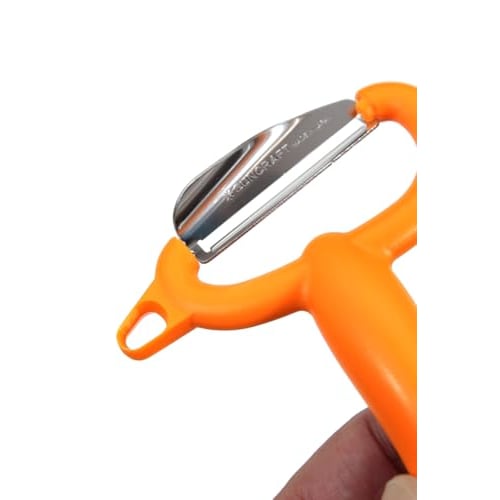 Suncraft Peeler, Made In Japan, Lightweight and Easy To Use, Peels Vegetables Easily, Orange, FC-108