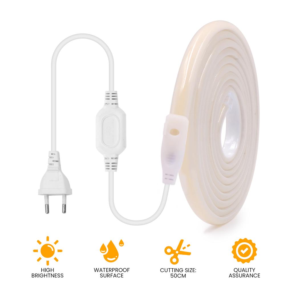 288LEDs/M COB NEON Light 220V 40M 35M 30M 25M 20M 15M 10M FOB Tape Ribbon EU UK Plug IP67 Waterproof Linear Lighting For Bedroom