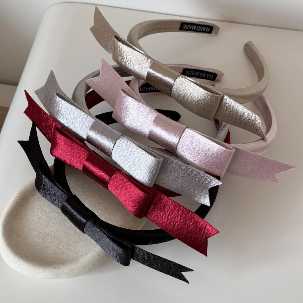 Thin Balletcore Hair Band Satin Women Hairband Elegant Bow Headband  Girl/Women