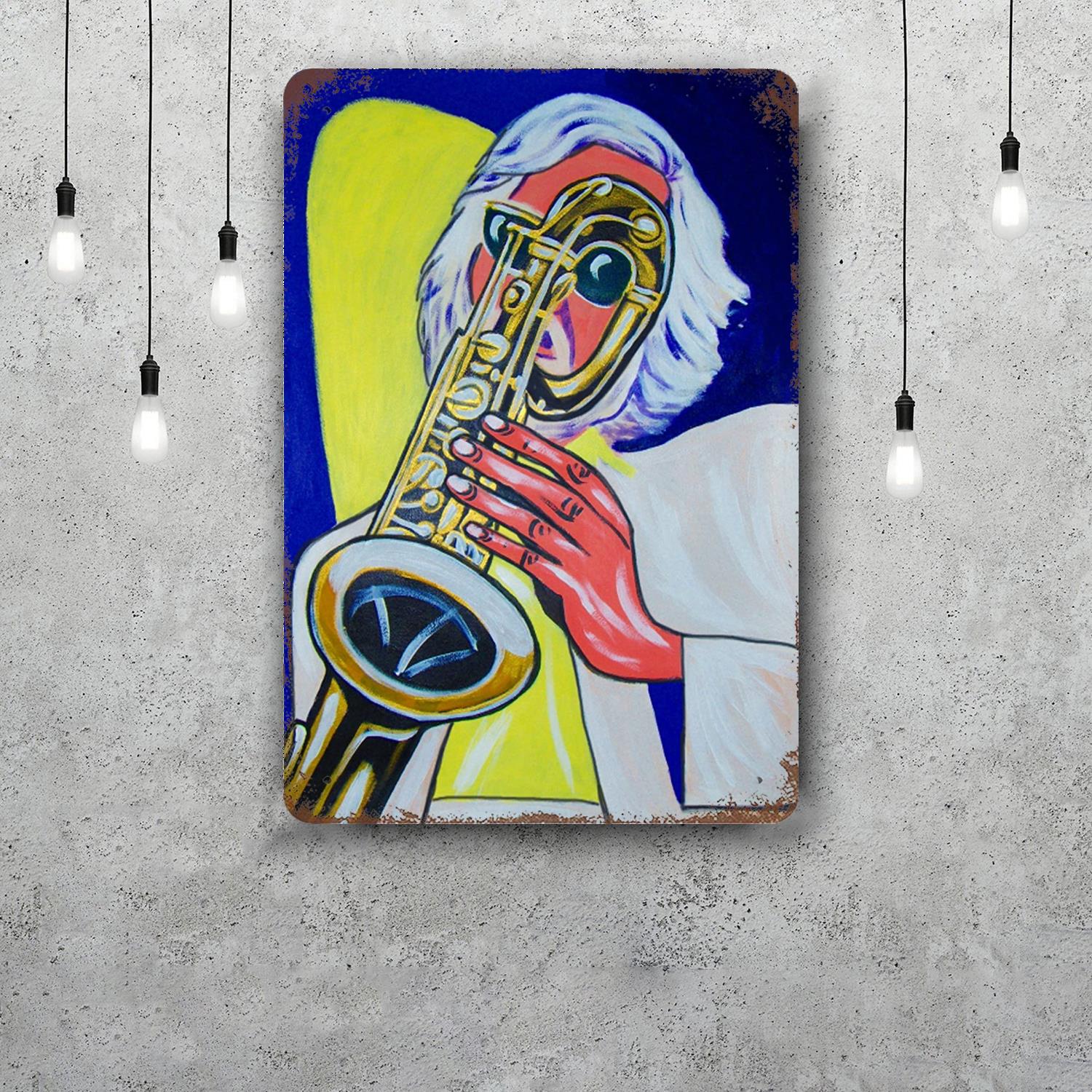 

Gerry Mulligan Vintage Tin Sign Home Decor Wall Decor Art Wall Mural Room Decoration Decor Retro Metal Sign Plate Bar Posters 20x30cm（7.8x11.8inch）