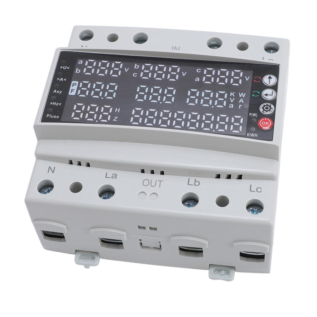 100A 3 Phase V A Hz Kws Protector Pa66 Multi Function Self Reset Voltage Adjustable Protector