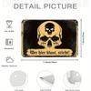 Viking Skull Metal Sign Black Gold 8x12 Inch Warning Home Decor Plaque