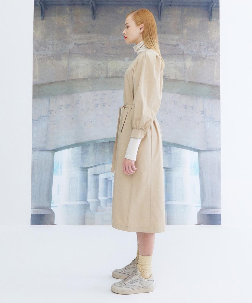 THE STUDIO K Puff Volume Sleeve Dress_Beige