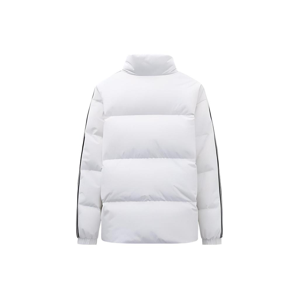 Anta Striped Casual Stand Collar Short Warm Down Jacket Unisex Outerwear Light-Gray White 972348902-1