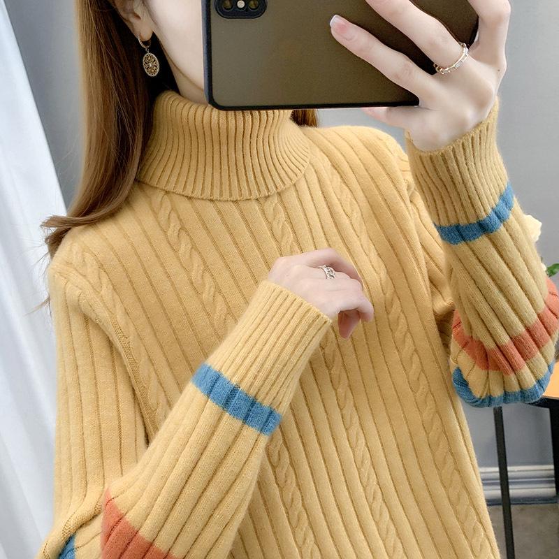 Damen Rollkragen Dick Gestrickter Pullover - 2024 Winter Warme Unterwäsche & Stilvolles Oberteil