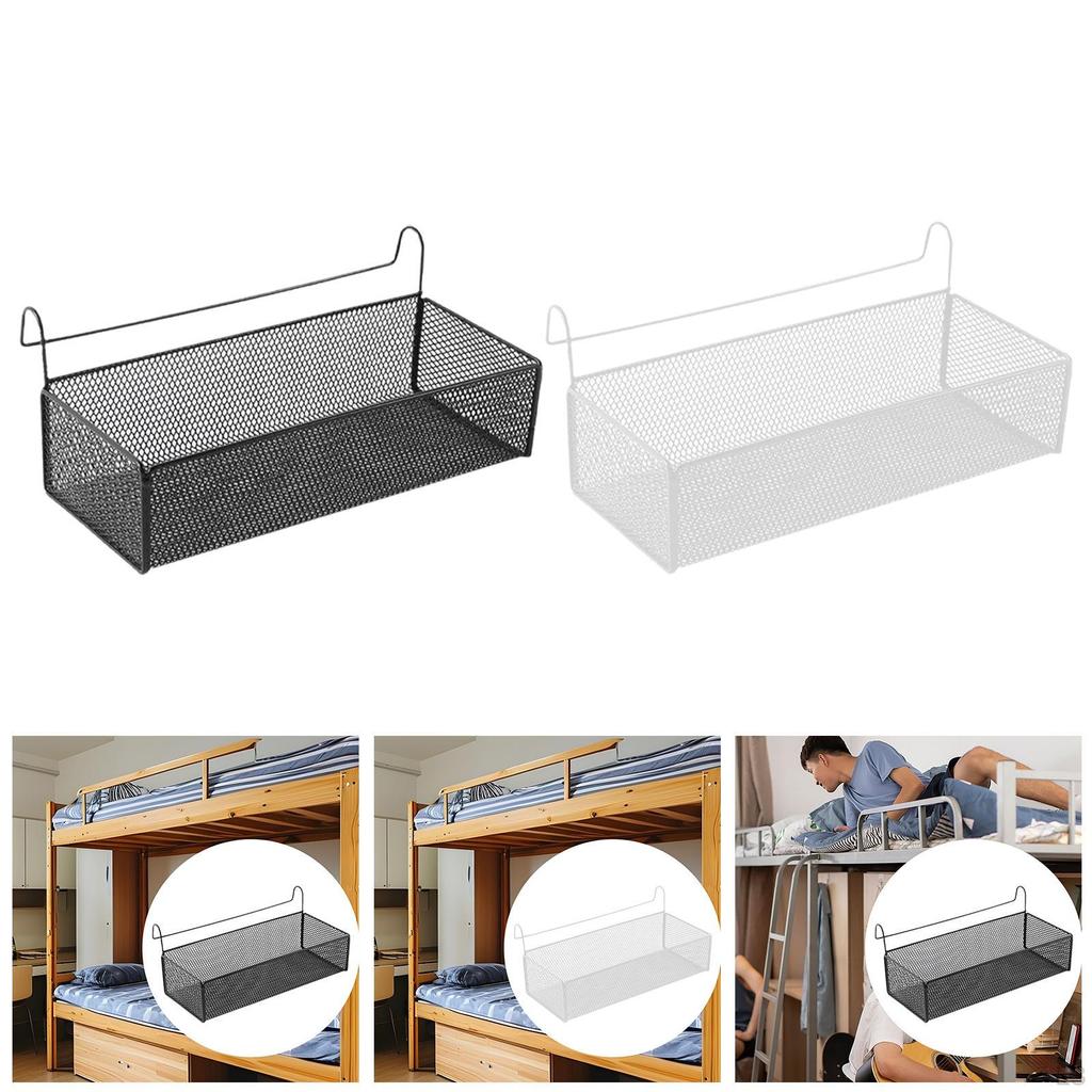 Bedroom Bedside Shelf, Bunk Bed, Iron Mesh Organizer, Heavy Duty Hanging Basket, Organizer