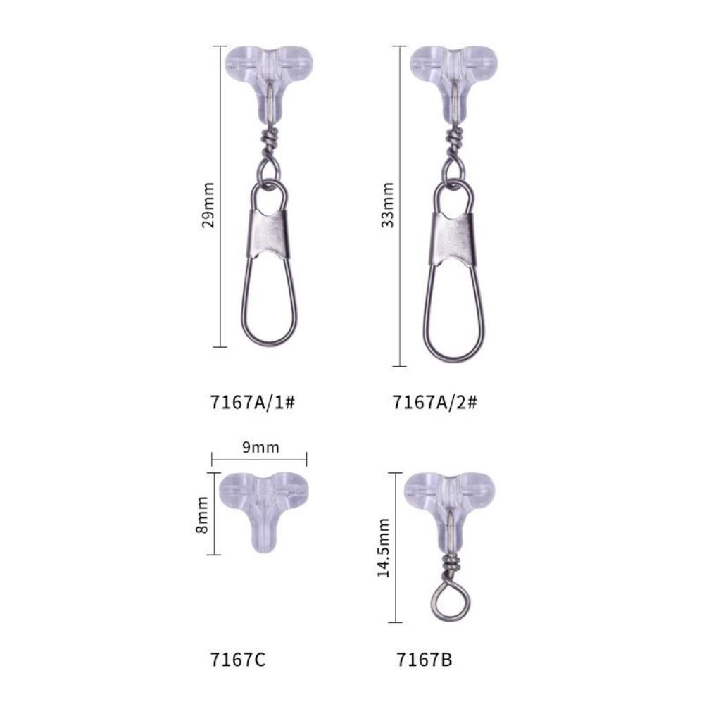 30pcs Beads Transparent Fishing Beads Clear Oval Sabiki Rig Double Cross Hole 3 Way Connector Fishing