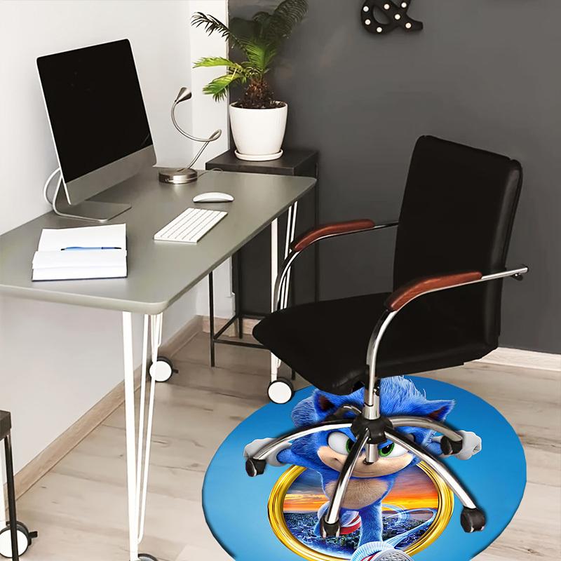

1pc Sonic the Hedgehog movie poster Round carpet, Made of Polyester,Perfect for Decorating Office Chairs, Living Rooms,fplt063 80cm by 80cm