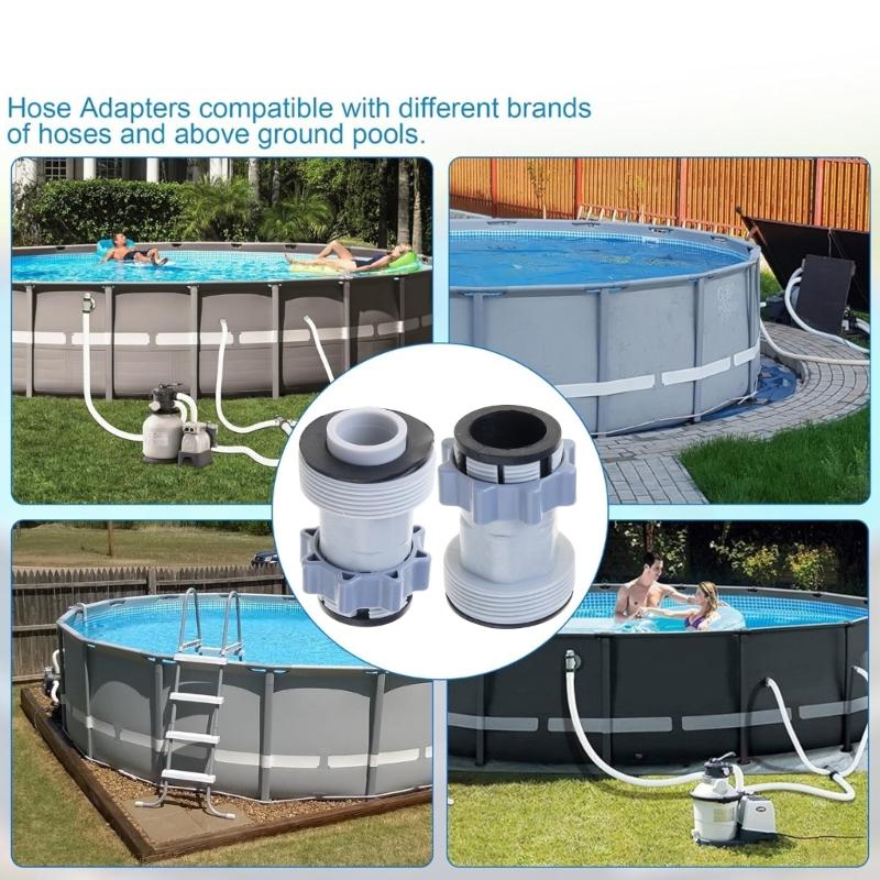 Up Ground Swimming Pool Hose Conversion Adapters Connects 1.5 Inch Hoses To 1.25 Inch Fittings Suitable For Filter Pumps