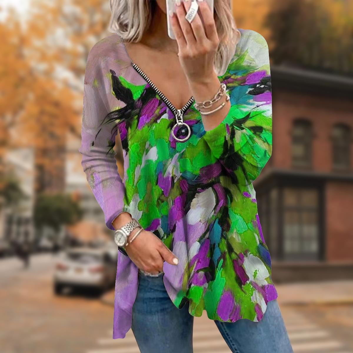 Женские футболки с длинным рукавом и принтом лошади на осень — фото 6