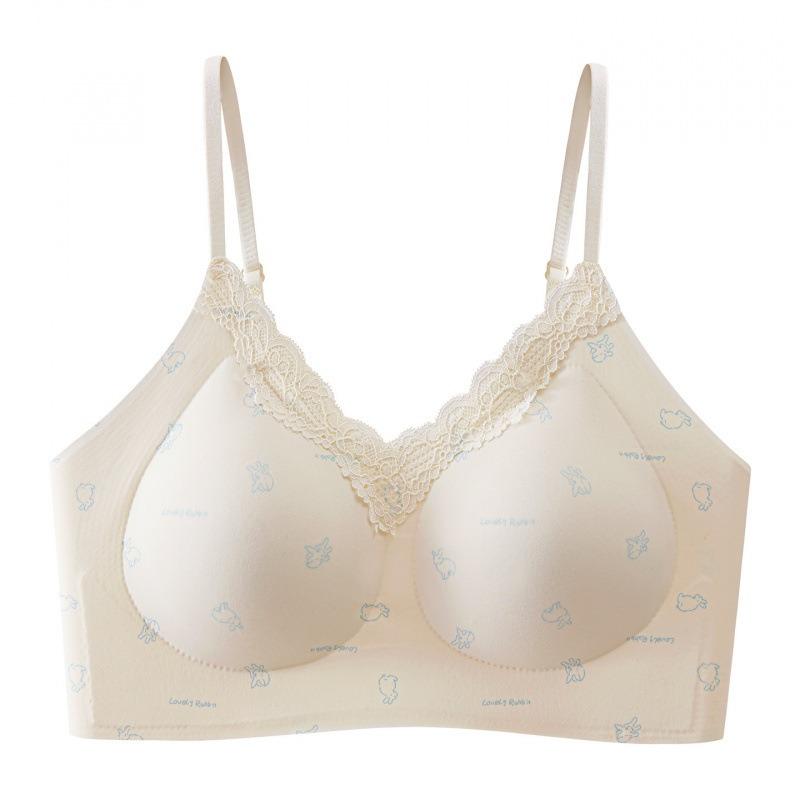 Women Lace Wireless Soft Support Push Up Bra For Small Chest Sexy Anti Sagging