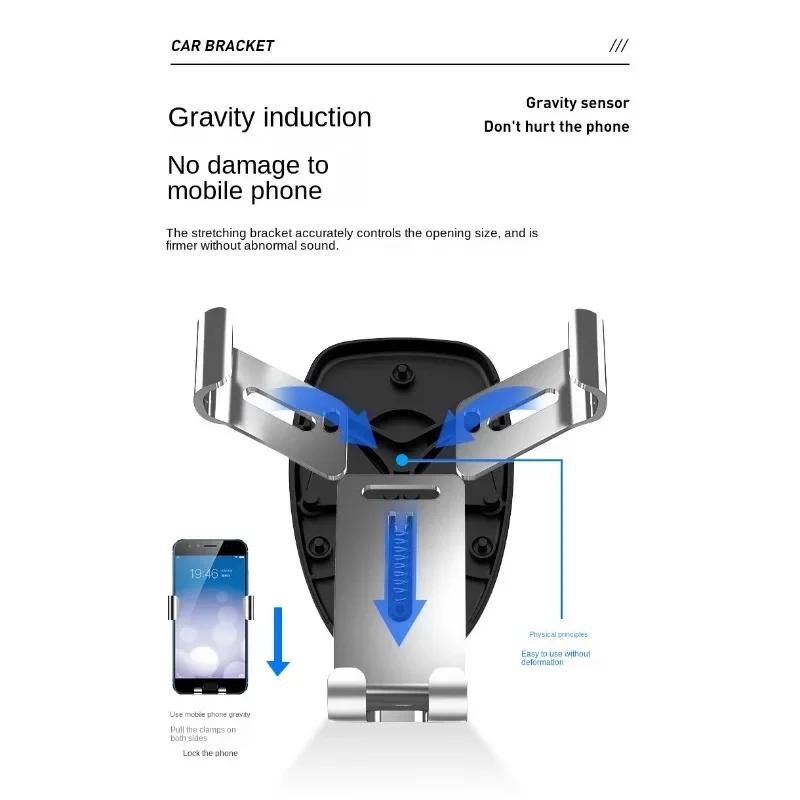 Gravity-Induction Car Phone Holder – Air Vent Mount with Triangular Design for Smartphones (Mirror Bracket Included)