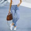 Women Stretch Pencil Pants Ripped Denim Jeans