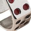 Adjustable Engraved Unisex Ring Alloy Silver Color Dice Opening Ring Jewelry Accessory