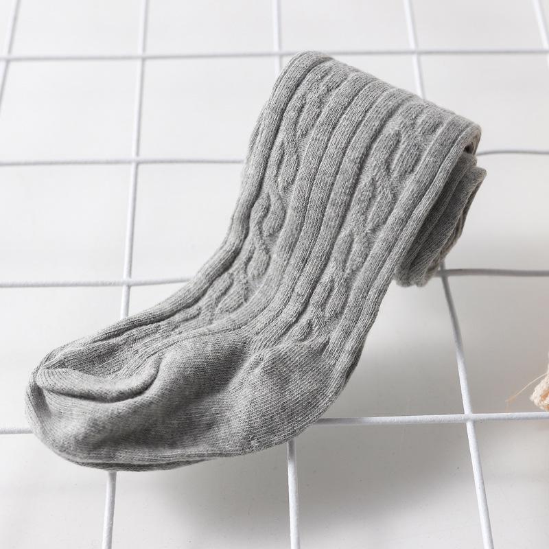 Frühlings- & Herbst-Dünne Baby-Mädchen Zopfmuster-Strumpfhose - Einteilig, Weiß