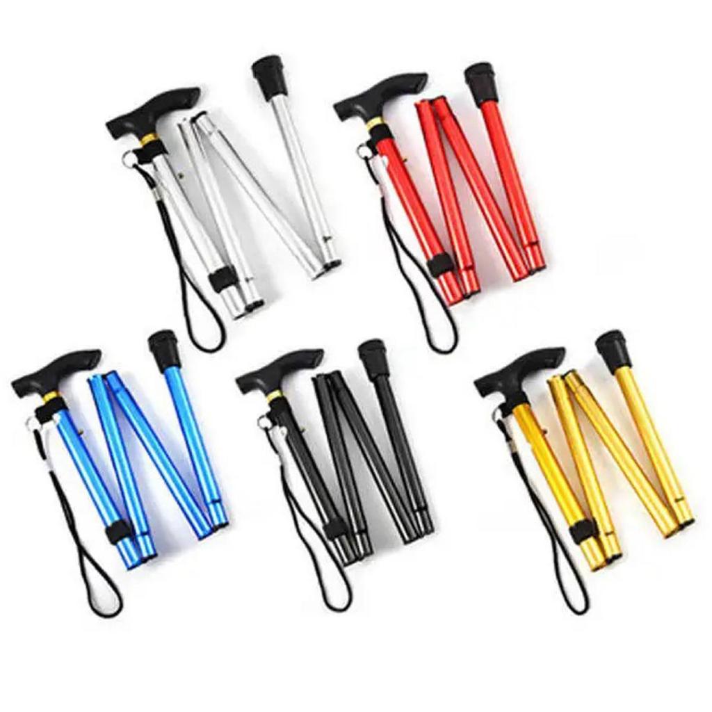 Ultra-Light Adjustable Folding Telescopic Aluminum Walking Stick - Non-Slip Hiking Trekking Pole