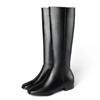 Women's Square Head High Tube Boots  Autumn Winter New Fashion White Simple And Versatile Square Root Side Zipper Boots