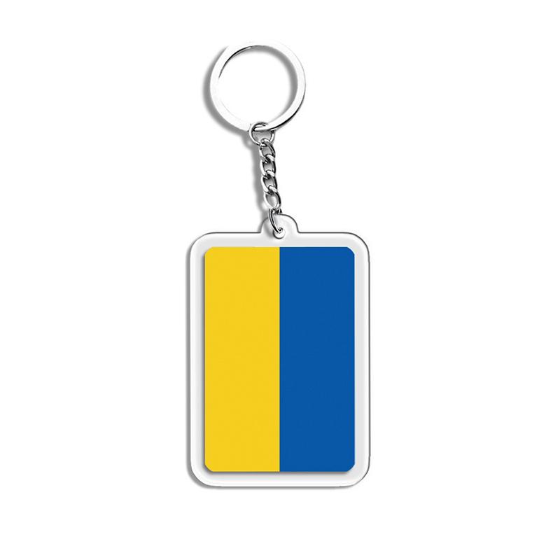 1PC Acrylic Fashion Key Holders Charm Keyring Gifts Car Decor Flag Key Chain Flag Key Chains Flags Bag Pendants