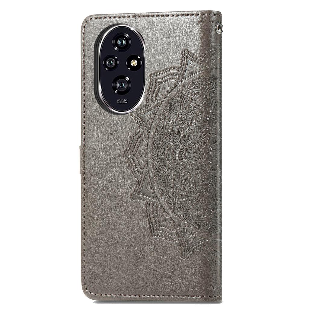 For Honor 200 Pro 5G Case Embossed Mandala Leather Phone Cover Magnetic Flip Wallet
